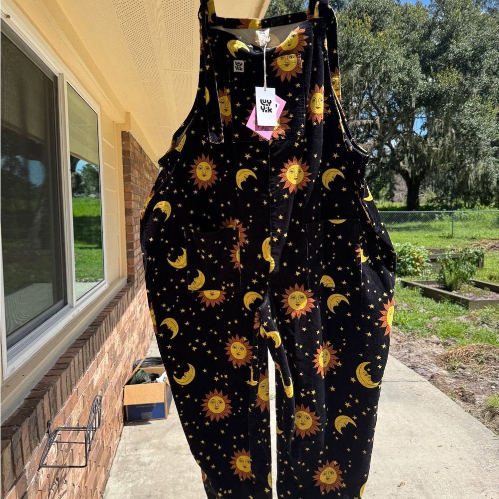 Lucy & Yak NWT Orion Corduroy Dungarees (Sun and Moon Print) - UK24 Petite